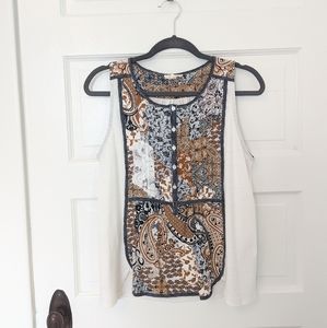 Boho sleeveless top/blouse sz M by Mystree